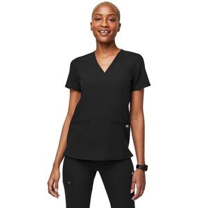 Figs Black Casma V-Neck Scrub Top